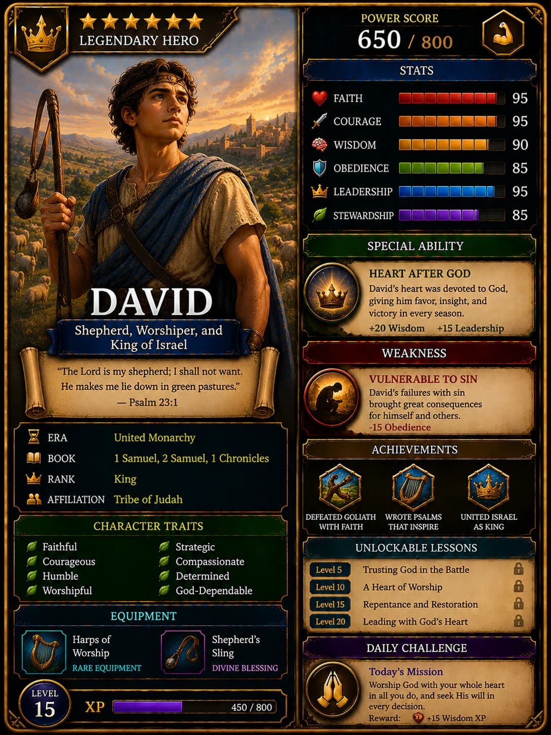 David Bible Hero Card